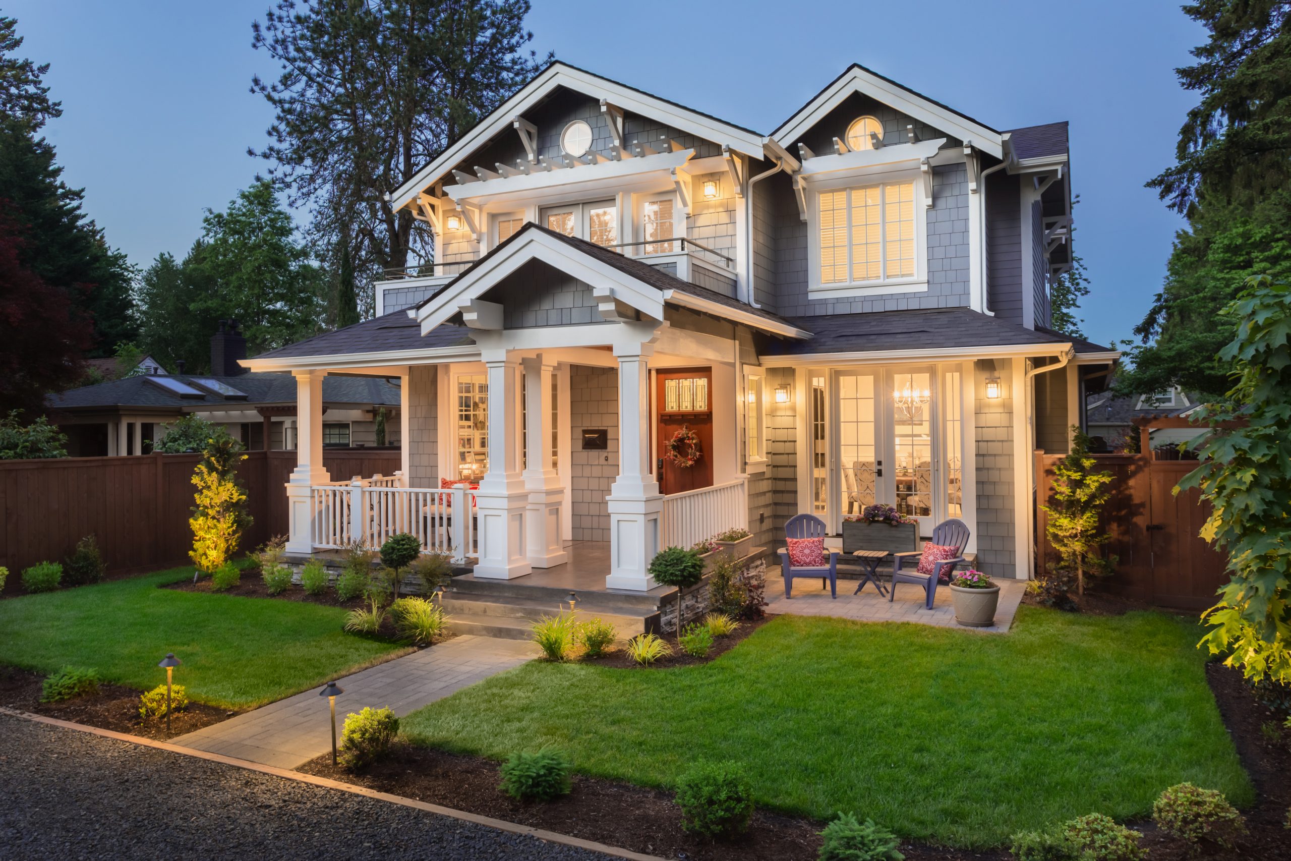 Beautiful Home Exterior at Night